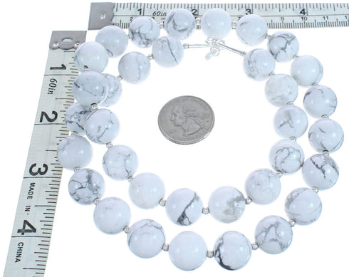 24" Sterling Silver Howlite Bead Necklace KX121120